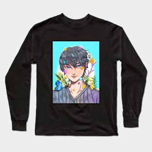 Blue - Anime style Long Sleeve T-Shirt